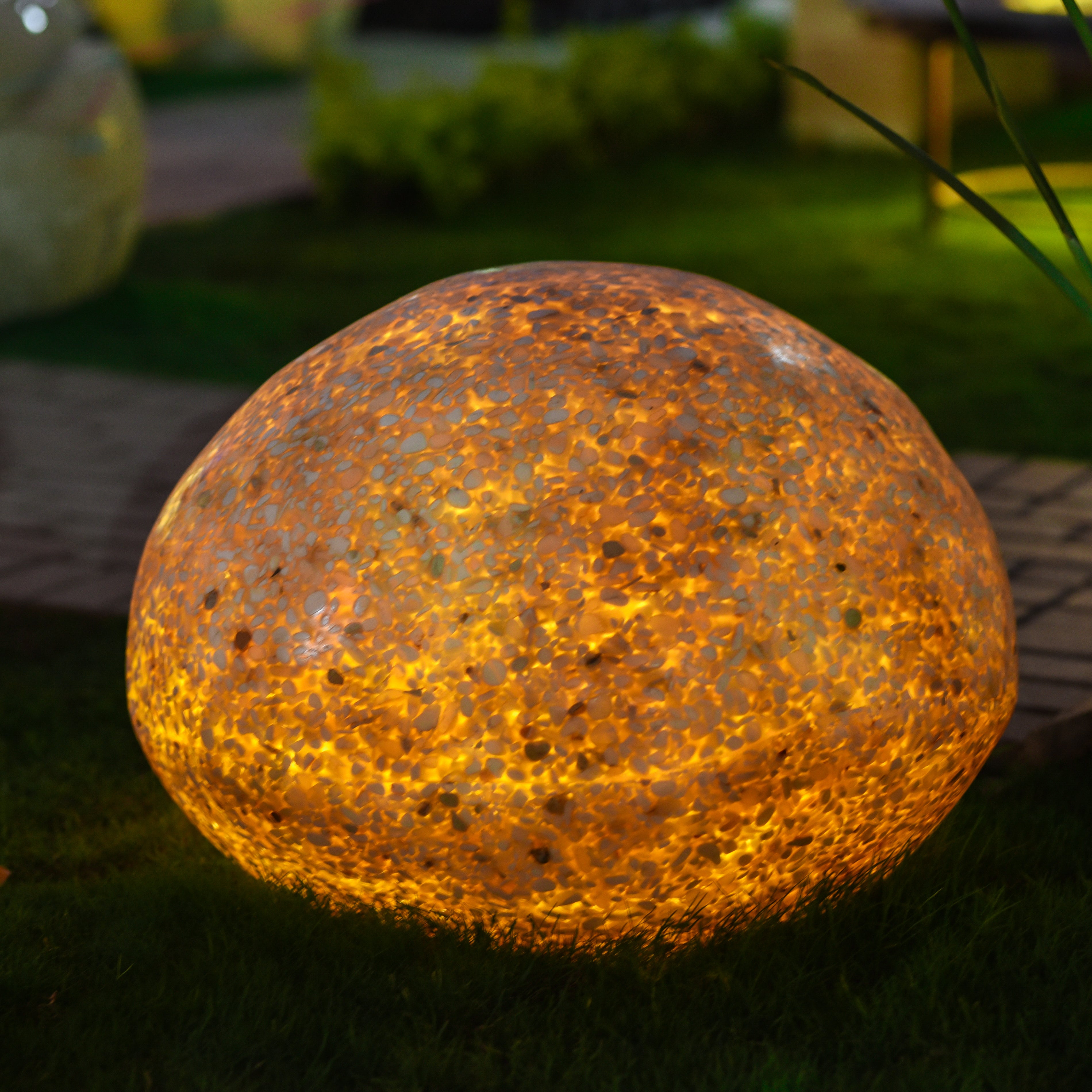 Set of luminous natural stones