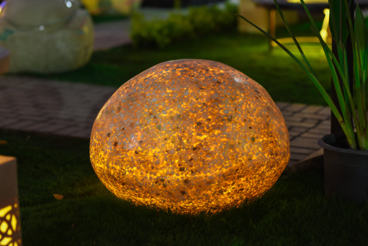 Set of luminous natural stones